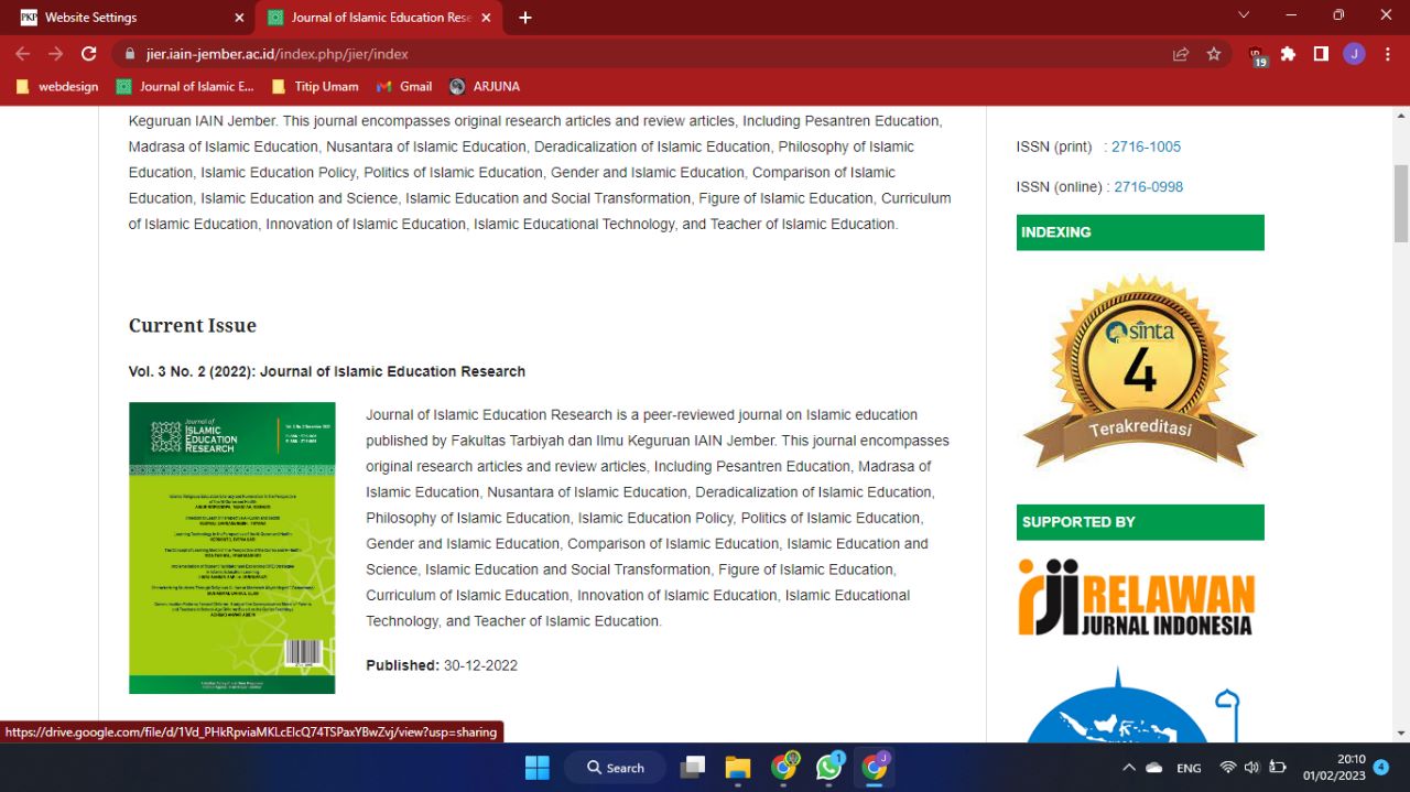GOOD JOB TIM JURNAL JIER PAI FTIK UIN KHAS JEMBER